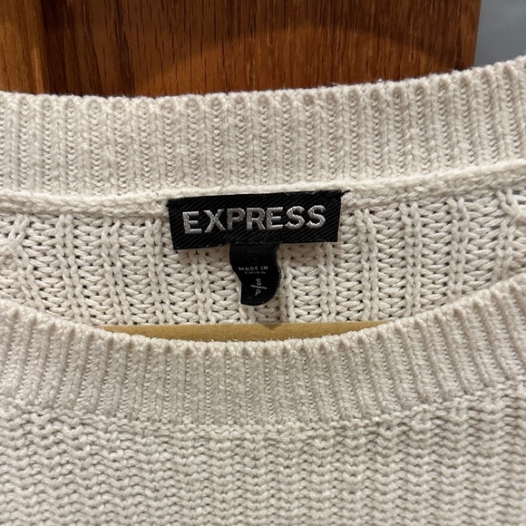 Express White Sweater with Studded Shoulders​ - Picture 2 of 9
